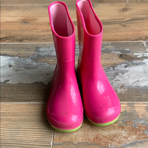 hot pink rubber boots